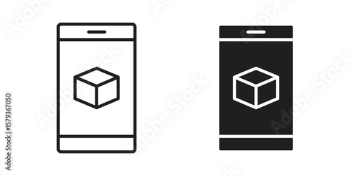 Ar apps icons in trendy linear style vector. Vector illustration