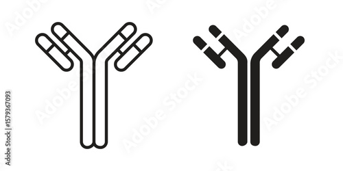 Antibody icons in trendy linear style vector. Vector illustration