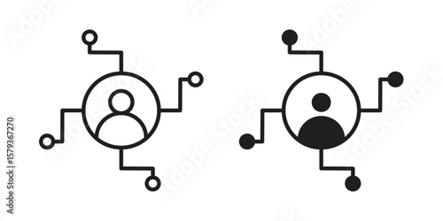 Affiliate marketing icons in trendy linear style vector. Vector illustration