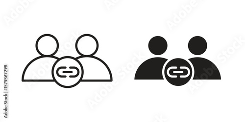 Affiliate link icons in trendy linear style vector. Vector illustration