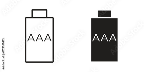 AAA battery icons in trendy linear style vector. Vector illustration