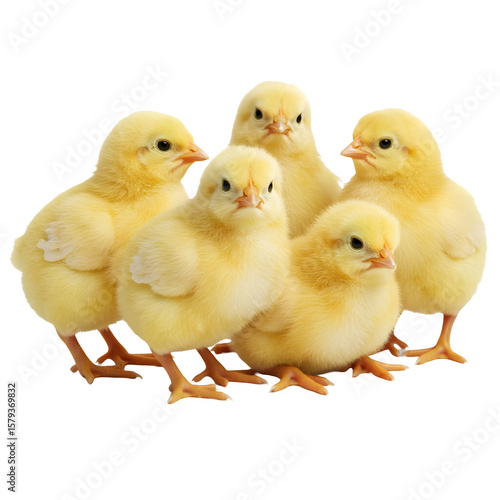 baby chickens ,isolated on white background ,png