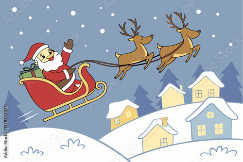 santa claus on a sledge