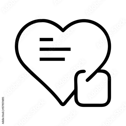 Minimalist heart-shaped wishlist icon on white background