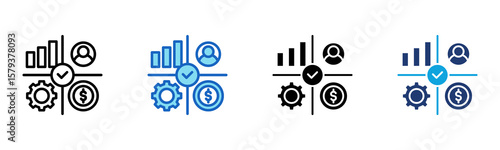 Balanced Scorecard icon Multi Style Vector Illustration