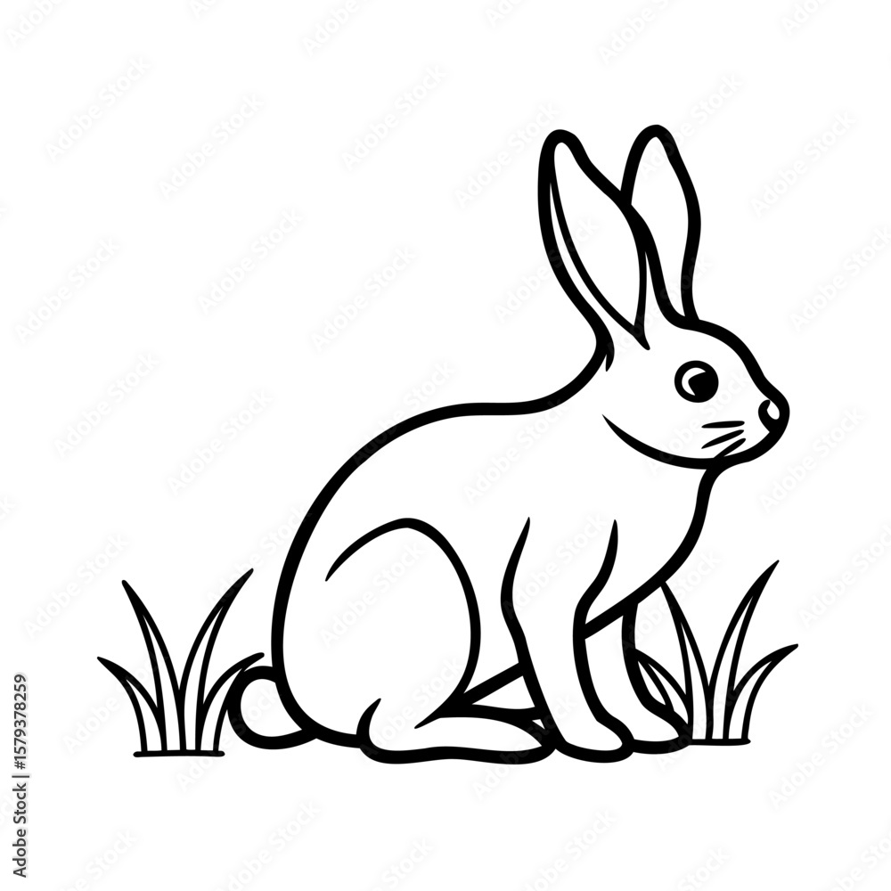 Obraz premium A rabbit sitting in grass on a hare bunny