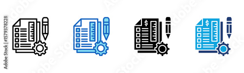 Project Management icon Multi Style Vector Illustration