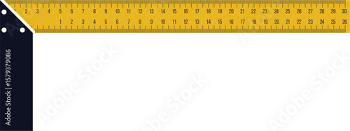 Try Square – Carpenter’s Right Angle Measuring Tool Vector Illustration