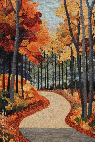 Autumn Forest Winding Road