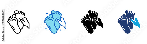Foot Massage icon Multi Style Vector Illustration