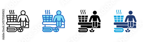 Steam Room icon Multi Style Vector Illustration