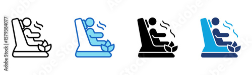 Massage Chair icon Multi Style Vector Illustration