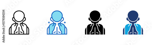 Nape Massage icon Multi Style Vector Illustration