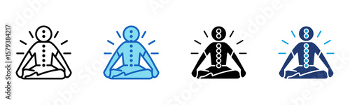 Chakra Meditation icon Multi Style Vector Illustration