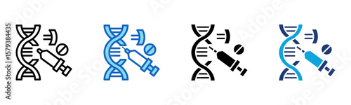 Gene Therapy icon Multi Style Vector Illustration