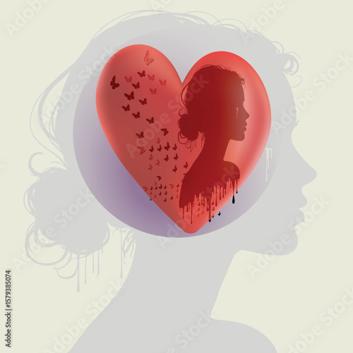 woman with heart