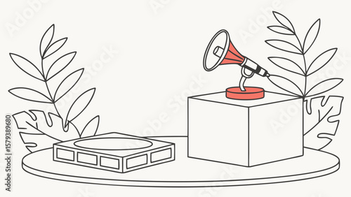 Retro tech and botanical illustration for design projects and creative content creation needs online now