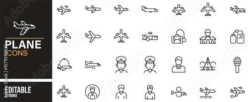 Air Travel Icons for Flight Booking and Baggage Management Applications