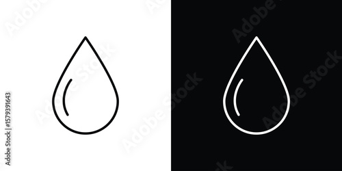 Water drop icon in outline and solid vector sign for web