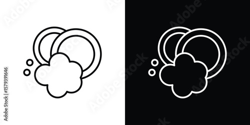 Washing dishes icon in outline and solid vector sign for web