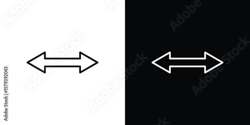 Two side icon in outline and solid vector sign for web