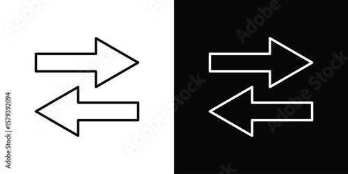 Transfer icon in outline and solid vector sign for web