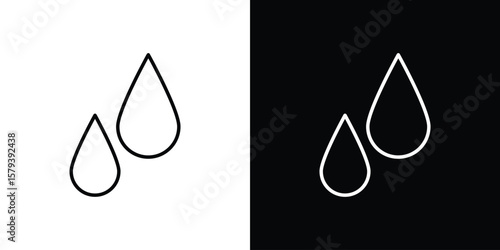 Tear drop icon in outline and solid vector sign for web