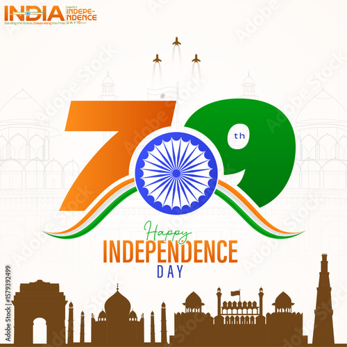 15 August, Independence Day India: Celebrating 79th | Independence Day  Indian Poster | Post, Poster, Banner, Web Banner,


