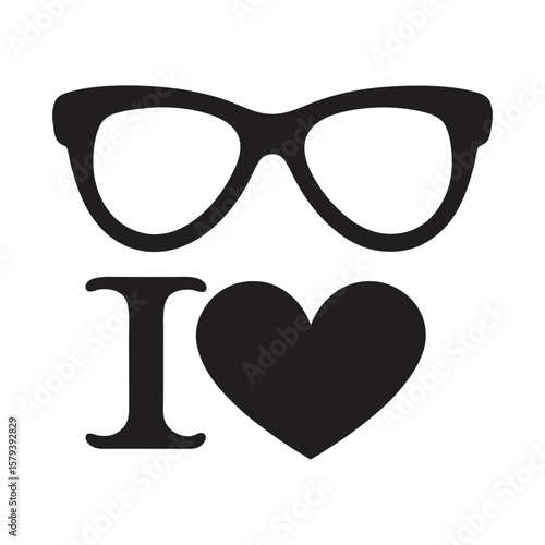 print i love hipster glasses and mustaches vector art