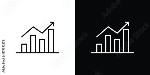 Stagflation icon in outline and solid vector sign for web