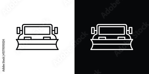 Snowplow icon in outline and solid vector sign for web
