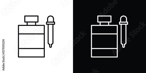 Serum icon in outline and solid vector sign for web