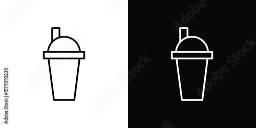 Shaker icon in outline and solid vector sign for web