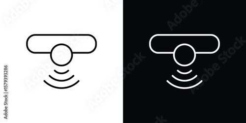 Sensor icon in outline and solid vector sign for web
