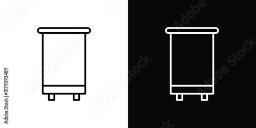 Roll up banners icon in outline and solid vector sign for web