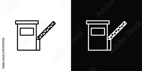Road toll icon in outline and solid vector sign for web