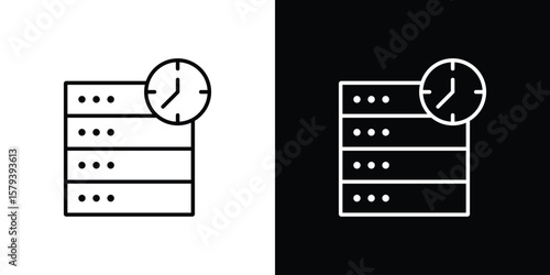Real time data icon in outline and solid vector sign for web