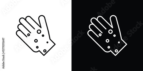 Rash hand icon in outline and solid vector sign for web