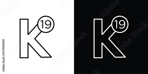 Potassium icon in outline and solid vector sign for web