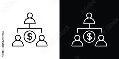 Ponzi scheme icon in outline and solid vector sign for web