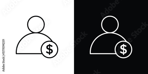 Personal loan icon in outline and solid vector sign for web