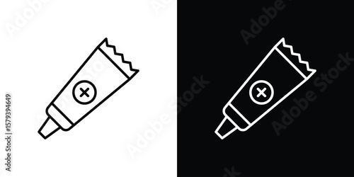 Ointment icon in outline and solid vector sign for web