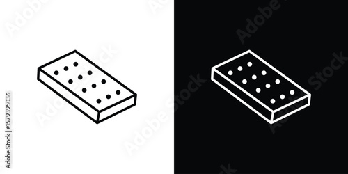 Mattress icon in outline and solid vector sign for web