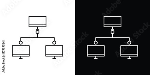 Local network icon in outline and solid vector sign for web