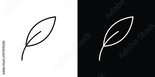 Light weight icon in outline and solid vector sign for web