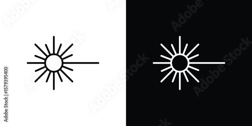 Laser beam icon in outline and solid vector sign for web