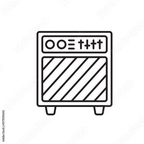 Amplifier icon, Guitar amp Symbol Outline icon Transparent background