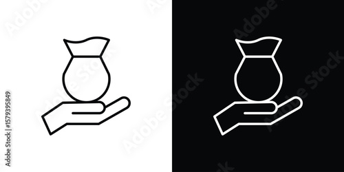 Inheritance law icon in outline and solid vector sign for web