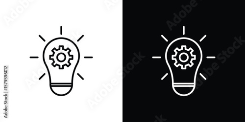 Implementation icon in outline and solid vector sign for web