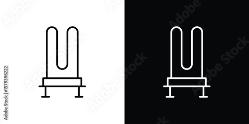 Heating element icon in outline and solid vector sign for web